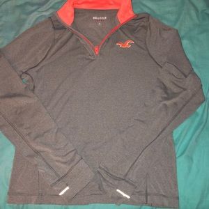 gray hollister half zip sweater